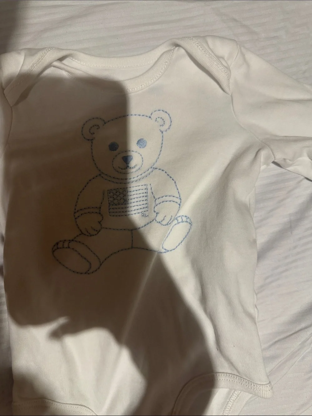 Ralph Lauren White Baby Polo Players Tee & Bear Snap Bodysuit